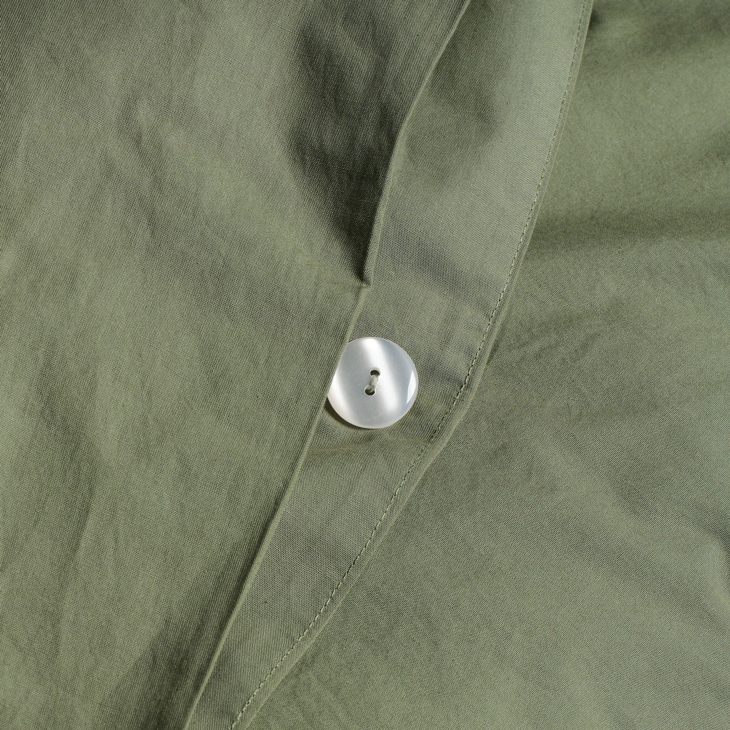 Percale Cotton Duvet Cover in Olive Buff