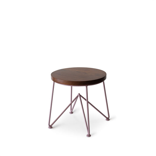 Walnut Stool with Mauve Base